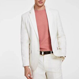 Nautica Men's 2-pc suit Modern-Fit Stretch Cotton Suit Off White 40R W34 E091421